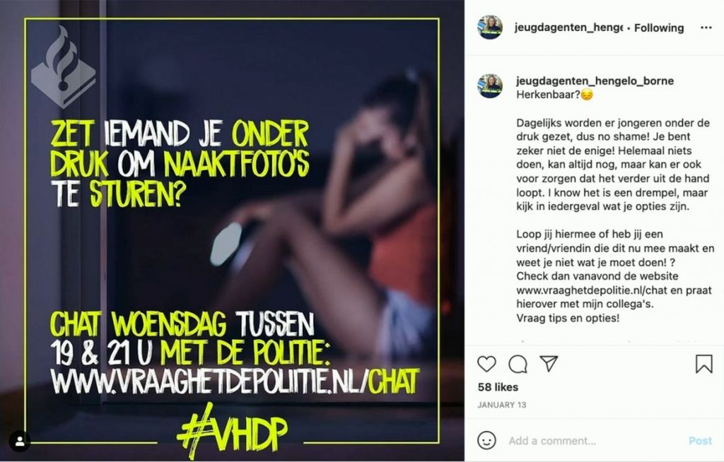 Post over sexting op instagram