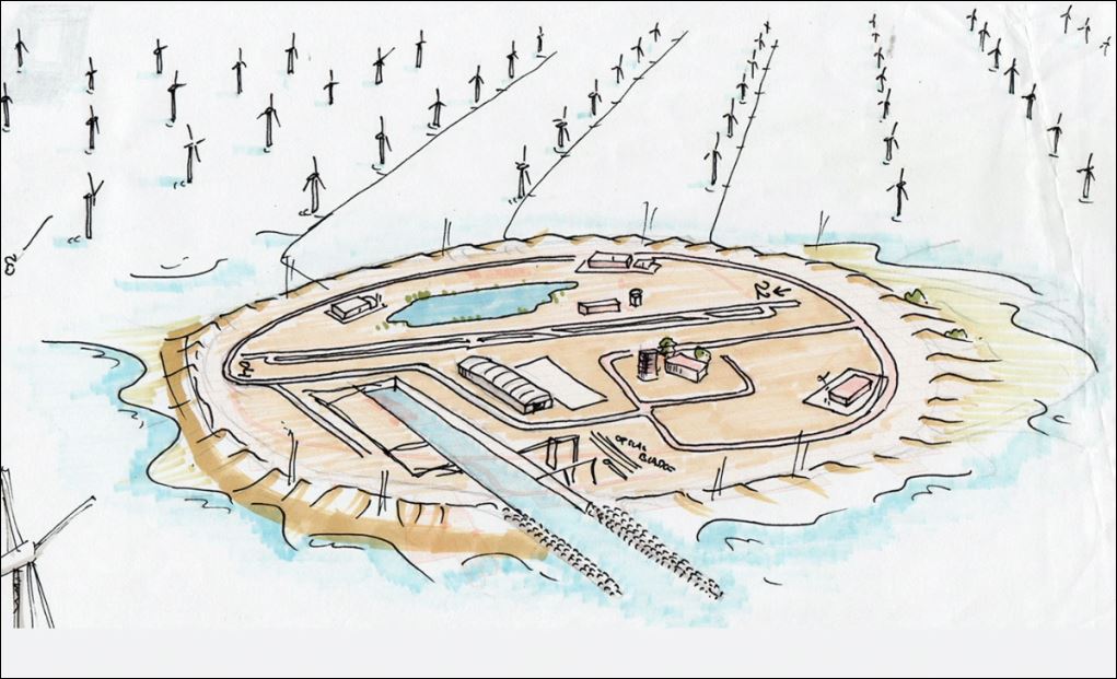 Tekenproces Dogger Island: eerste schets