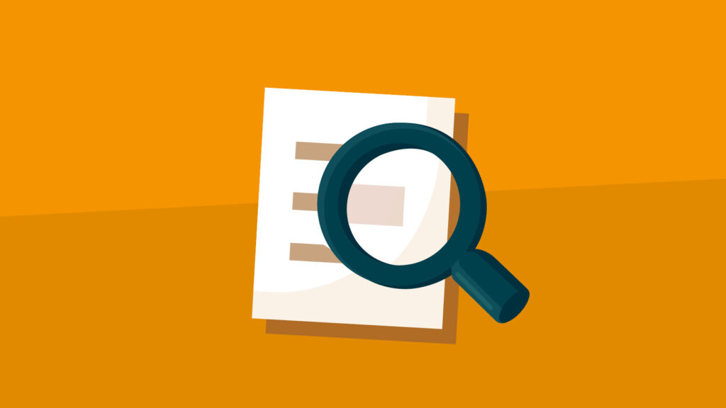 Een document wat onderzocht wordt met een vergrootglas