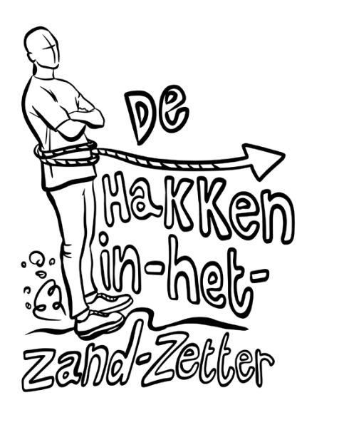 De hakken-in-het-zand-zetter